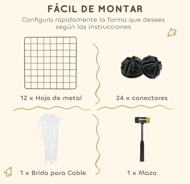 Parque metálico para animales pequeños