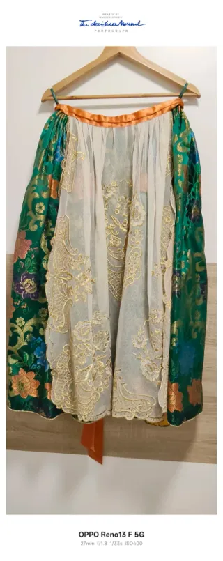 Traje de Fallera Verde y Dorado