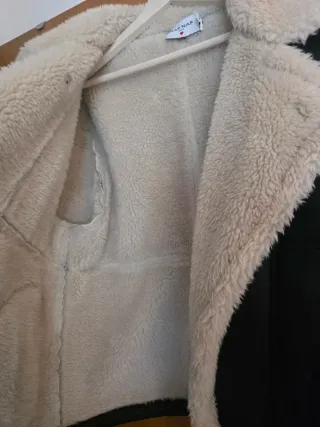 Cazadora Aviador Naf Naf Negra y Beige