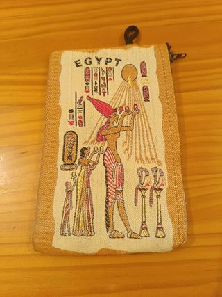 Monedero Cartera Egipto Beige y Dorado