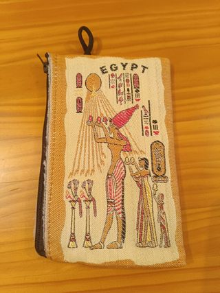Monedero Cartera Egipto Beige y Dorado