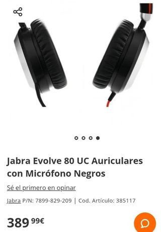 Jabra Evolve 80 UC Auriculares con Micró