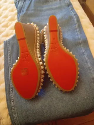 Sandalias Christian Lauboutin Cuña Paris