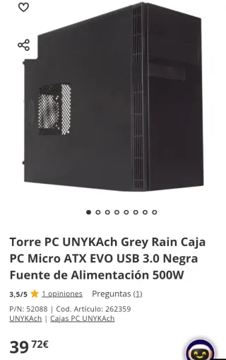 Torre PC UNYKAch Grey Rain Micro ATX