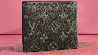 Cartera estilo Louis Vuitton Monogram Negra Gris