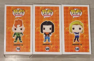Lote Funko Pops Androides DBZ 16, 17 y 18