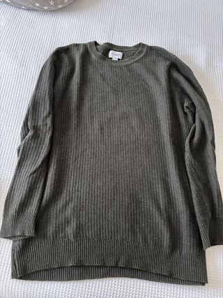 Jersey Pull&Bear verde oscuro algodón