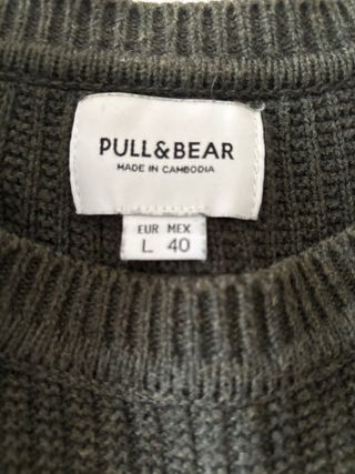 Jersey Pull&Bear verde oscuro algodón