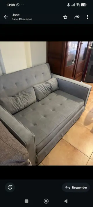 Sofá cama gris poco uso