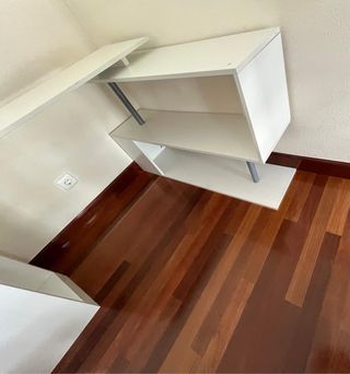 Mesa Ordenador L Blanca y Metálica