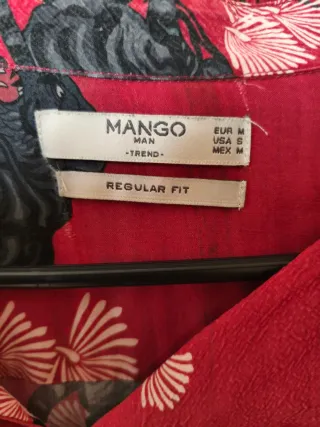 Camisa Mango Estampado Tigres Japoneses Talla M