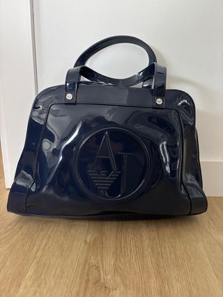 Bolso Armani Jeans Charol Azul Marino, de charol