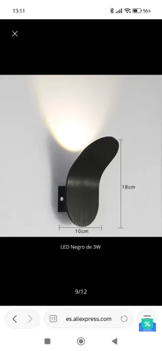 Lampara de pared led