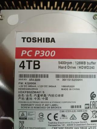 Disco Duro Toshiba P300 4TB 3.5 SATA3