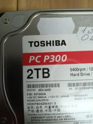 Disco Duro Toshiba P300 2TB SATA 3