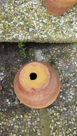 Set 3 Vasi Giardino Decorati Terracotta