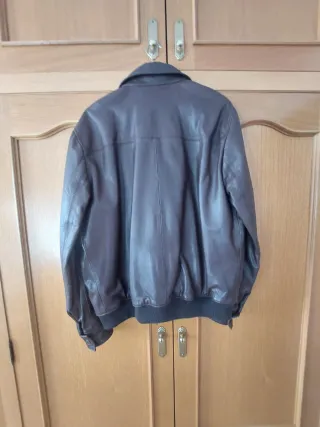 Cazadora Piel Caballero Talla XL Marrón