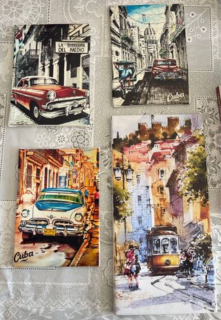 Set 4 Quadri Decorativi Cuba e Lisbona