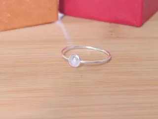 Anillo Plata y Piedra Luna Talla 16