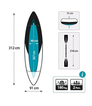 Intex Kayak Hinchable para Adultos Explorer K2 para 2 Personas (68307)