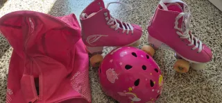 Patines de 4 ruedas rosas