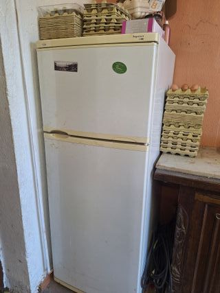 Nevera blanca con congelador