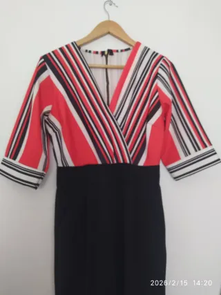 Vestido Mono de mujer rayas rojo y negro