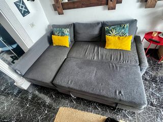 Sofá (sofa-cama) chaise longue gris