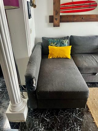 Sofá (sofa-cama) chaise longue gris