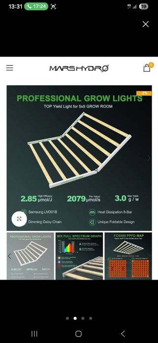 Luz LED Mars Hydro FC6500 Cultivo Indoor