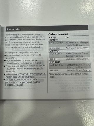 Honda africa twin 1000 manual de proprietário