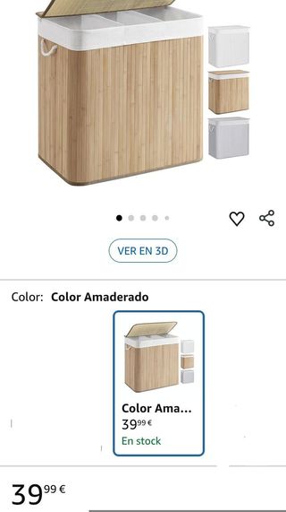 SONGMICS - Cesta de lavandería (150 L, 3 compartimentos de clasificación, tapa de bambú, asas, plegable, bolsa extraíble lavable a máquina, para lavandería, dormitorio, color madera LCB091N01