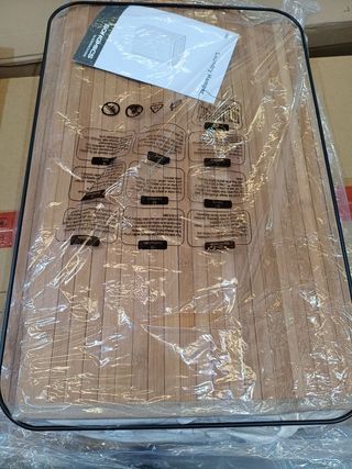 SONGMICS - Cesta de lavandería (150 L, 3 compartimentos de clasificación, tapa de bambú, asas, plegable, bolsa extraíble lavable a máquina, para lavandería, dormitorio, color madera LCB091N01