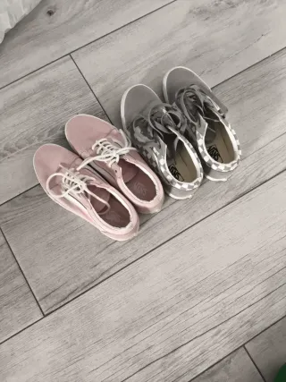 2 pares Vans Talla 35 (Rosa y Gris)