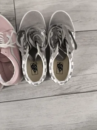 2 pares Vans Talla 35 (Rosa y Gris)