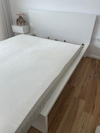 Cama Casal Branca IKEA, MAlM 160x200