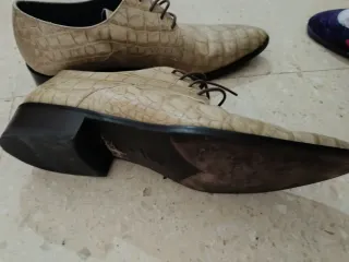 Zapatos ELLE QUEEN piel cocodrilo beige