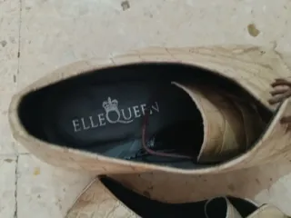 Zapatos ELLE QUEEN piel cocodrilo beige
