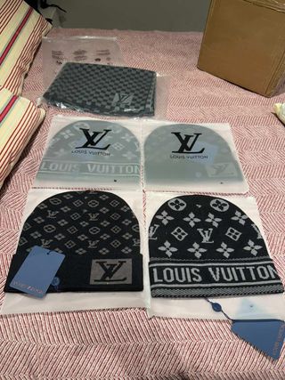 Gorro Louis Vuitton Lana Negro Gris