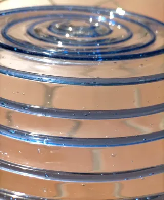 Bandeja de cristal espiral azul