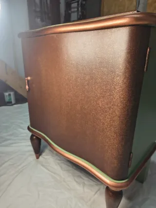 Comodino anni '50 marrone/oro