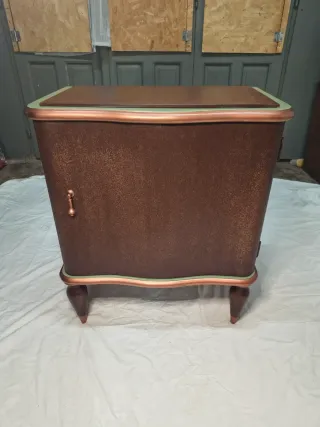 Comodino anni '50 marrone/oro