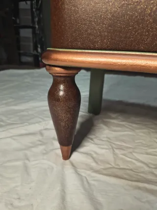 Comodino anni '50 marrone/oro