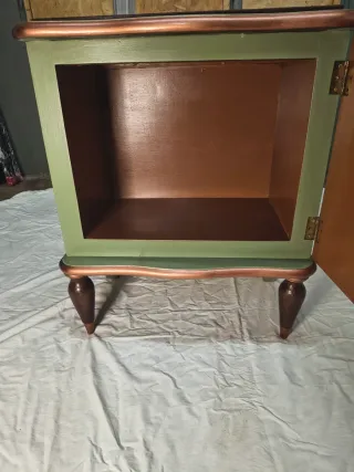 Comodino anni '50 marrone/oro