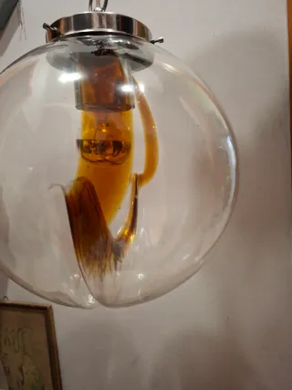 Lampadario Toni Zuccheri Vetro e Metallo