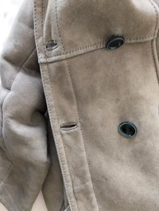 Chaquetón ante mujer beige/marrón