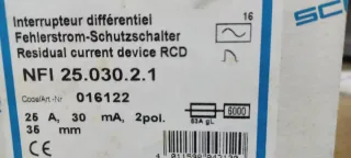 39 unidades Interruptor Diferencial de 25 Amperios