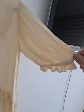 Vestido largo  Zara paneles beige con forro