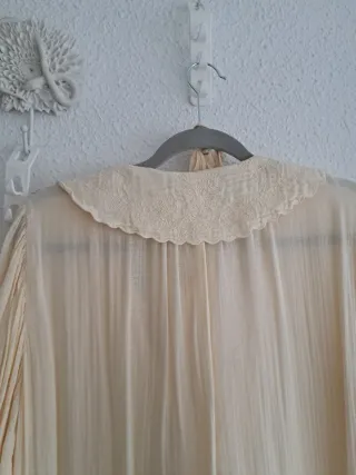 Vestido largo  Zara paneles beige con forro