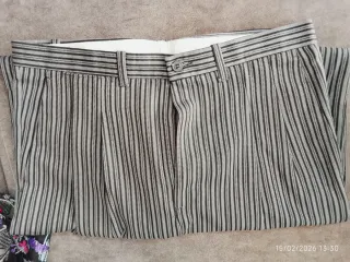 Pantalones Fallero Largos Rayas Gris